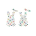 thumbnail image 2 of Caoirhny Baby Girls Summer Casual Romper Flying Sleeve Floral/Strawberry Print Romper with Headband, 2 of 9