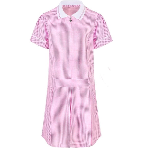JAJAHO Girls Dresses Plaid Printed Short Sleeve Turndown Collar Pleated Sundress Kids Girl Summer Dress Clothes 3-14Y