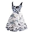 thumbnail image 1 of Halloween pour Femmes Robe Tunique Évasée Imprimée Sans Manches pour Invité de Mariage Fête, 1 of 5