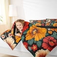 thumbnail image 4 of Manfei Country Plant Floral Bedding Comforter Set,Rustic Botanical Flower Twin Comforter Sets,Green Orange Red Bedding Set For Adults,Ultra Soft Home Decor Reversible,2 Pieces, 4 of 8