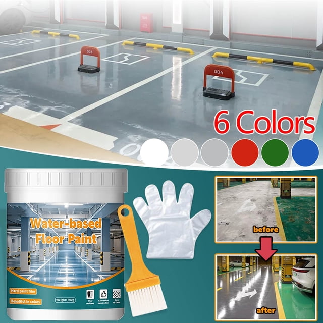 Bowayaoa Water-Based Floor Paint for Home, Non-Slip, Wear-Resistant, Color-Changing Refinishing Paint, Low VOC, Quick Dry, Durable