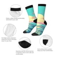 thumbnail image 3 of KLL Retro Palm Beach Sunset Print Cool Socks Men's Women's Crew Socks Funny Crazy Novelty Stockings, 3 of 6
