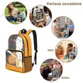 thumbnail image 5 of ZIATUBLES Clear Backpack, Heavy Duty Fabric & PVC Transparent Bookbag with Orange Capybara Sprinkle Print, Large Capacity See Through Backpack for School College Work Travel Security, 5 of 7