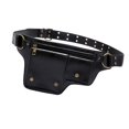 thumbnail image 2 of Riñonera para mujer, accesorio de diseño retro, de piel sintética versátil, ideal como regalo para festivales, con cinturón ajustable Negro, 2 of 8