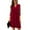 Wine Red, variant on Oyang Women's Tunic Dress Lace 3/4 Sleeve Shift Dress V Neck Casual Work Office Loose Dresses