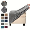 thumbnail image 4 of CNKOO 1pc Modern Stretch Velvet Ottoman Cover  Elastic Square Footstool Protector  Machine Washable  Polyester & Spandex Blend  Slipcover-Grip  No Print  200-250 gsm ZZZ, 4 of 7