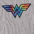 thumbnail image 2 of Wonder Woman Wonder Woman Tie Dye Logo Women's T Shirt, Athletic Heather, Medium, 2 of 6