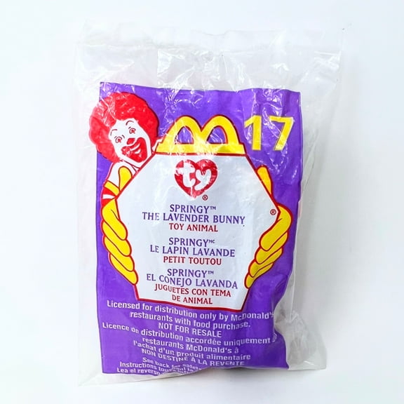 McDonald's Happy Meal Toy Ty Teenie Beanie Babies Springy The Lavender Bunny