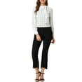 thumbnail image 2 of INSPIRE CHIC Women's Wear-to-Work Tops Checks Bow-Tie Neck Long Sleeve Blouses L White, 2 of 8