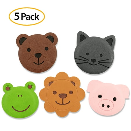 Ringke Magnetic Character Metal Plate Kit - Animal Edition (5 Pack, 1 Each) with 3M Adhesive Pad Compatible with Magnet Phone Car Mount Holder for Smartphone, iPad, Tablet, and Other