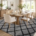 thumbnail image 4 of 8'x10' Large Shag Area Rug, Modern Diamond Pattern Fluffy Plush Soft Indoor Carpet, Non Slip Thick High Pile Fuzzy Shaggy Rug for Living Room Bedroom Dining Room Office Home Decor, Black & Gray, 4 of 8