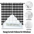 thumbnail image 3 of Farmhouse Rural Swag Valances for Windows 2 Pack Style White and Black Plaid Swag Kitchen Curtains 45 Inches Long Rod Pocket Short Window Treatment for Kitchen Bathroom 36"x45", 3 of 8