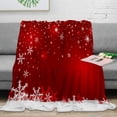 thumbnail image 1 of Copo de nieve de Navidad, manta roja, manta cálida portátil para camas, decoración del hogar, manta para sofá, 1 of 3