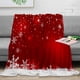 thumbnail image 1 of Copo de nieve de Navidad, manta roja, manta cálida portátil para camas, decoración del hogar, manta para sofá, 1 of 3