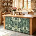 thumbnail image 6 of Palm Leaves Cabinet Curtain 32"Wx55"L,Dustproof Pantry Door Curtain with Self Adhesive Tape,Country Summer Botanical Tropical Plants Tall Storage Cover Privacy Drape for Bathroom Kitchen Laundry Room, 6 of 9