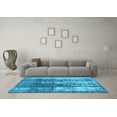 thumbnail image 3 of Ahgly Company Indoor Round Abstract Light Blue Modern Area Rugs, 7' Round, 3 of 4