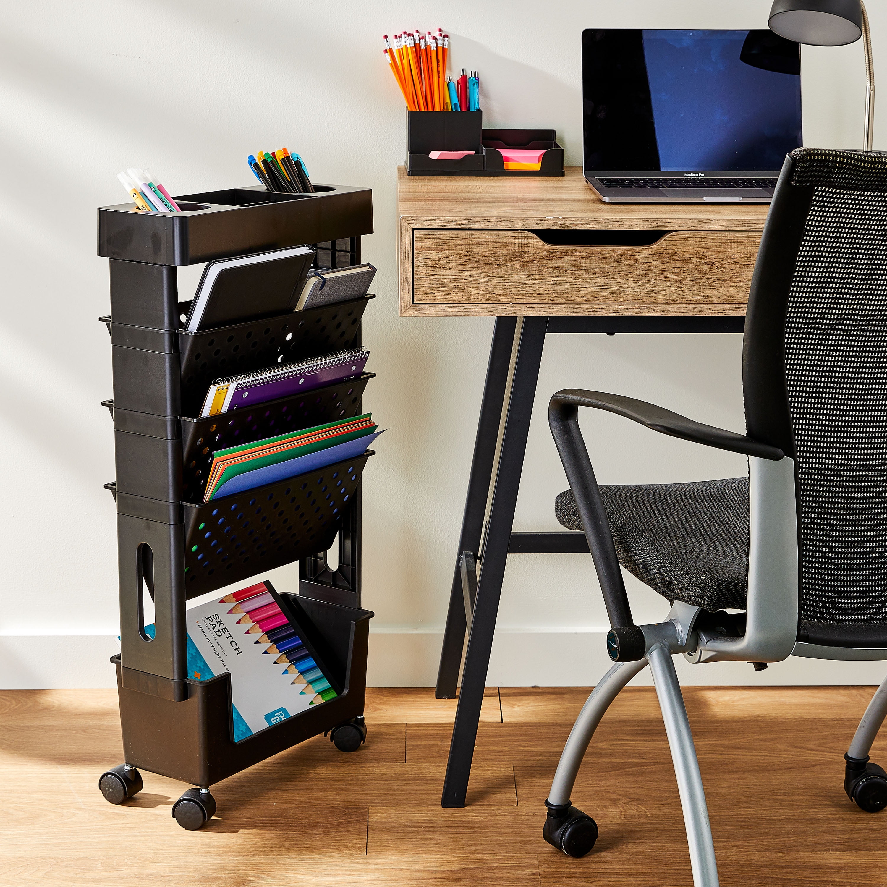 (2 pack) Pen+Gear Tiered Organizing Cart, Black