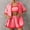 Pink, variant on Womens Summer 2 Piece Matching Set Vacation Outfits Cruise Beach Summer Short Sleeve Oversized Shirts And Shorts Sets