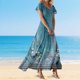 thumbnail image 1 of WILLBEST Vestidos Florales Para Mujer, Vestido Bohemio De Vacaciones De Verano Para Mujer, Elegante Vestido Largo Informal Con Cuello En V Fluido Para Playa Y Resort., 1 of 3