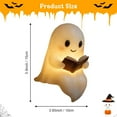 thumbnail image 4 of Cute Ghost Reading Book Lamp, Cute Halloween Ghost Night Light, Light up Ghosts Halloween Decorations for Indoor Home Table Centerpiece Bedroom Shelf Readers (6 Inch), 4 of 7