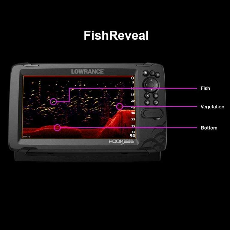 Lowrance HOOK Reveal 9 TripleShot Fish Finder - CHIRP, SideScan, DownScan,  US Inland Charts