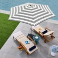 thumbnail image 5 of Best Choice Products 10ft Outdoor Steel Market Patio Umbrella w/ Crank, Tilt Push Button, 6 Ribs - Striped Black, 5 of 7