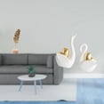 thumbnail image 2 of Escultura nórdica creativa de hoja de metal y figuras de cisne, adorno abstracto de mesa, artesanías artísticas para decoración de entrada, estantería, 2 of 8