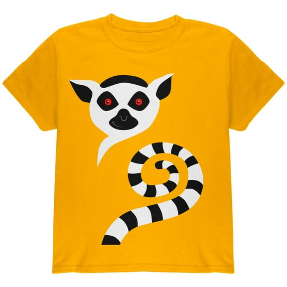 Ring-Tailed Lemur Monkey of Madagascar Youth T Shirt Gold YXL
