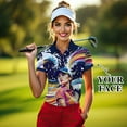 thumbnail image 3 of HOMYGIFTS Women’s Artistic Golf Polo Shirt – Vibrant Mosaic Golfer Design, 3 of 8