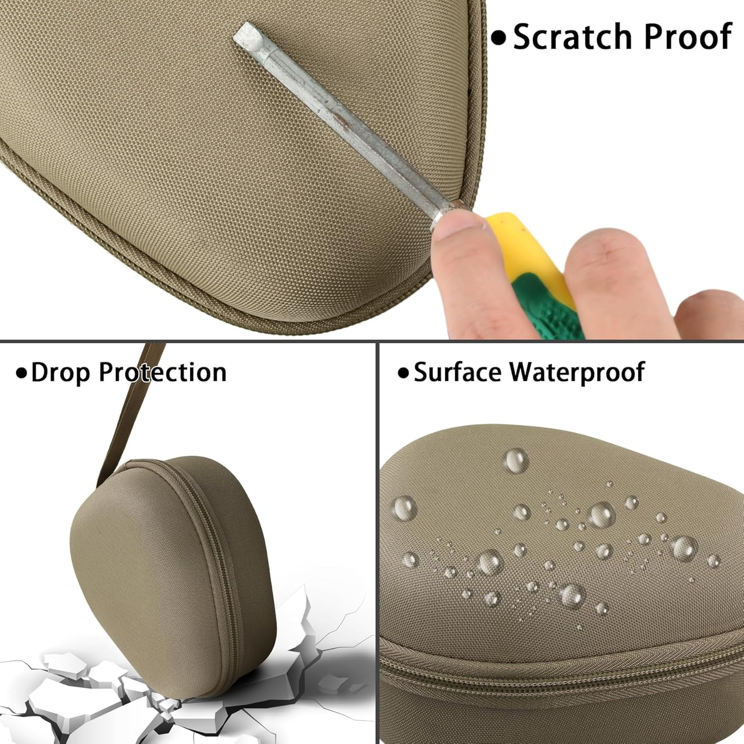 for Theragun Mini 3.0/Mini 2.0 Handheld Electric Massage Gun Hard Case,Replace Head & USB Charging Cable Organizer (Case Only,Oat)