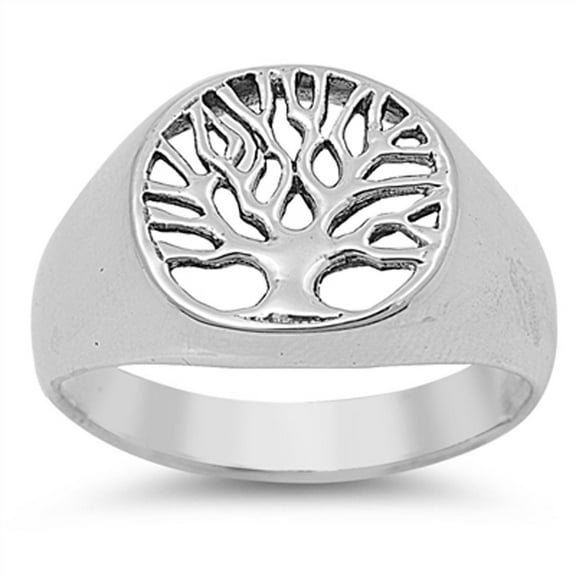 Women's Tree of Life Ring .925 Sterling Silver Band Jewelry Female Male Unisex Size 6
