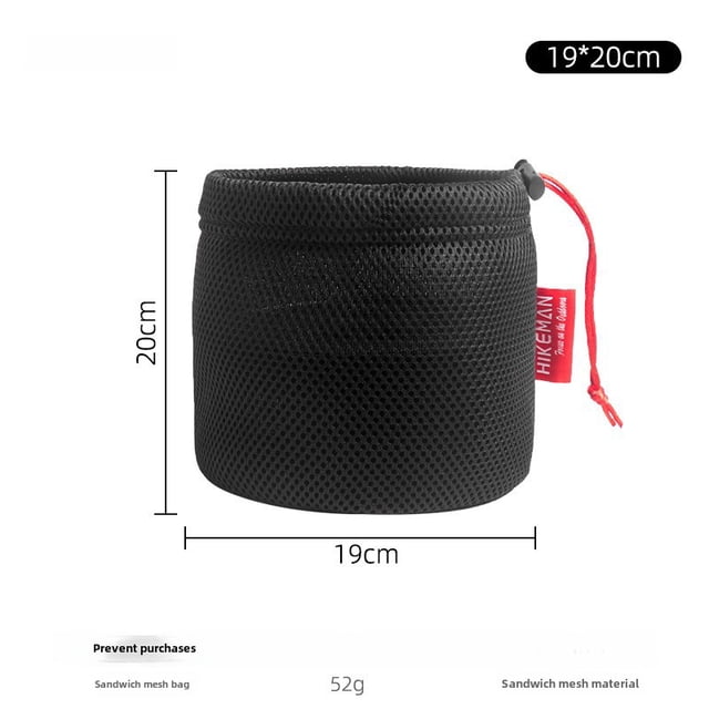Compact 19x20CM Outdoor Cookware Organizer: Sturdy Fabric Storage Bag with Protective Design, Drawstring Closure & Portable Handle for Camping, Hiking & Picnic Pot/Pan Protection