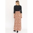 thumbnail image 5 of Black 3/4 Sleeve Contrast Vintage Caramel Floral Maxi Dress, 5 of 6