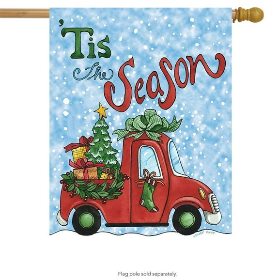 Briarwood Lane Tis The Season Pickup Christmas House Flag