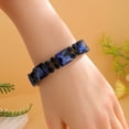 thumbnail image 2 of Lureme Bling Navy Blue Square Stones Elastic Stretch Bangle Bracelets for Women Party Proms(bl003601), 2 of 7