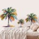 thumbnail image 2 of Adhesivos de pared de PVC autoadhesivos con forma de palmera, acuarela, 2 of 4