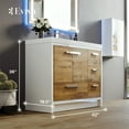 thumbnail image 2 of Eviva Grace 42 in. Natural Oak and White Bathroom Vanity with White Integrated Acrylic Countertop, 2 of 7