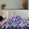 thumbnail image 3 of Owl Soft Flannel Fleece Blanket, Tired Eyes Closed Sleeping Owls Silent Flight Kids Vertical Design Illustration, Cozy Plush for Indoor and Outdoor Use, 70" x 90", Pink Purple Blue, by Ambesonne, 3 of 5