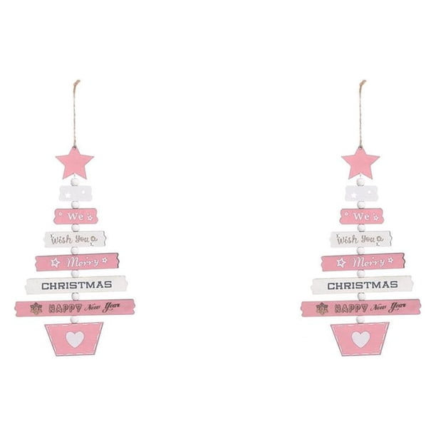 Injueey Adornos decorativos de letras navideñas, colgantes de árbol de Navidad, colgantes de para colgar en la pared, guarnición de Type2 NO2