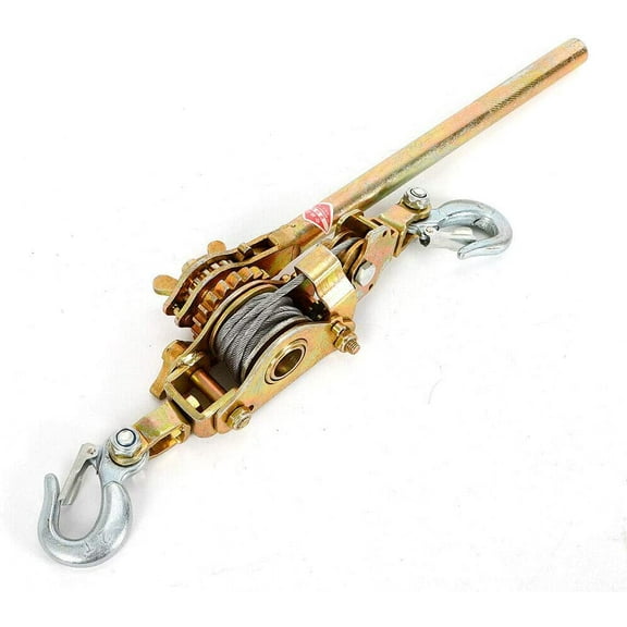 Miumaeov 2T Hoist Ratchet Heavy Duty Hand Lever Puller Come Along Double Hooks Cable Rope