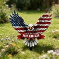 thumbnail image 5 of AZXY Metal Patriotic Eagle Yard Decor, 4th of July Eagle Garden Stake, American Flag Bald Eagle Ornament, Independence Day Outdoor Sign, Wrought Iron Eagle Decor for Patio Backyard Lawn Terraces, 5 of 6
