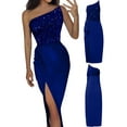thumbnail image 5 of Arvbitana Women's Bodycon Midi Dress Sleeveless One Shoulder Sequin Party Dress Sexy Backless Slit Cocktail Dress for Vaction Party S M L XL 2XL, 5 of 6