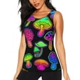 thumbnail image 2 of Uemuo Bright Mushrooms Pattern Workout Tank Tops for Women Breathable Moisture-wicking tank top Sleeveless Running Loose Fit Yoga Tops Active Shirts Sports Gym Exercise, 2 of 9