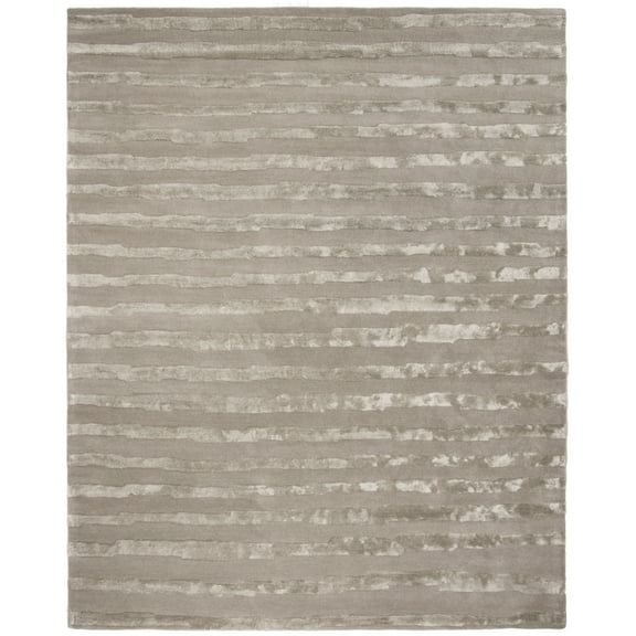 SAFAVIEH Soho Alec Striped Wool Area Rug, Grey, 8' x 10'