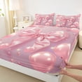 thumbnail image 3 of Feelyou Princess Bowknot Balloon Twin Sheet Sets, Pink Fashion Party Bedding, 3pcs, 3 of 7
