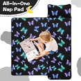 thumbnail image 4 of Black Butterfly Pattern Teens Toddler Nap Mat with Pillow, Sleeping Mat Bag for Preschool Daycare 60"x20", 4 of 6