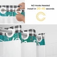 thumbnail image 5 of Floral Pig No Hook Shower Curtain with Snap in Liner Watercolor Country Pig Flowers Green Wood Grain Waterproof Bathroom Shower Curtain with See Through Top Window for Bathtub 72" x 72", 5 of 9