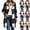 Black, variant on Womens Plaid Boyfriend Shacket Long Sleeve Full Zip Hooded Overshirt Duster Cardigan to Wear with Leggings Curved Hem Casual Fall Outfits, Red, XL