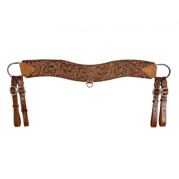 Showman Floral Tooled Leather Tripping Collar