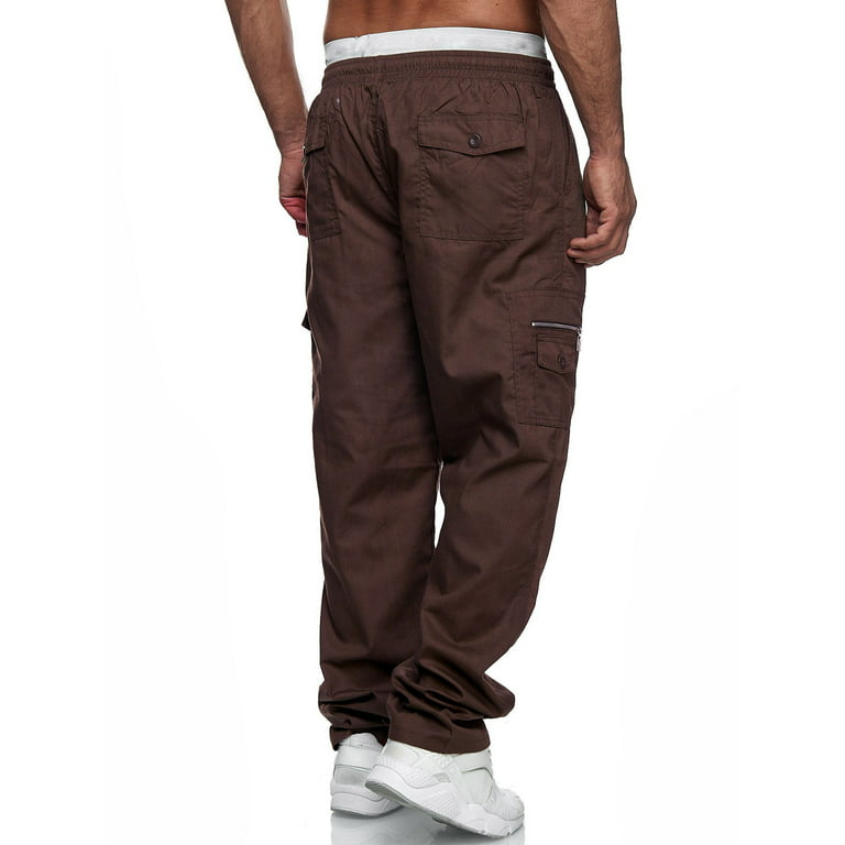 TOWED22 Insulated Work Pants For Men,Men Cool Print 3D Harem Joggers Pants  Elastic Waist Full Length Sweatpants Brown,M
